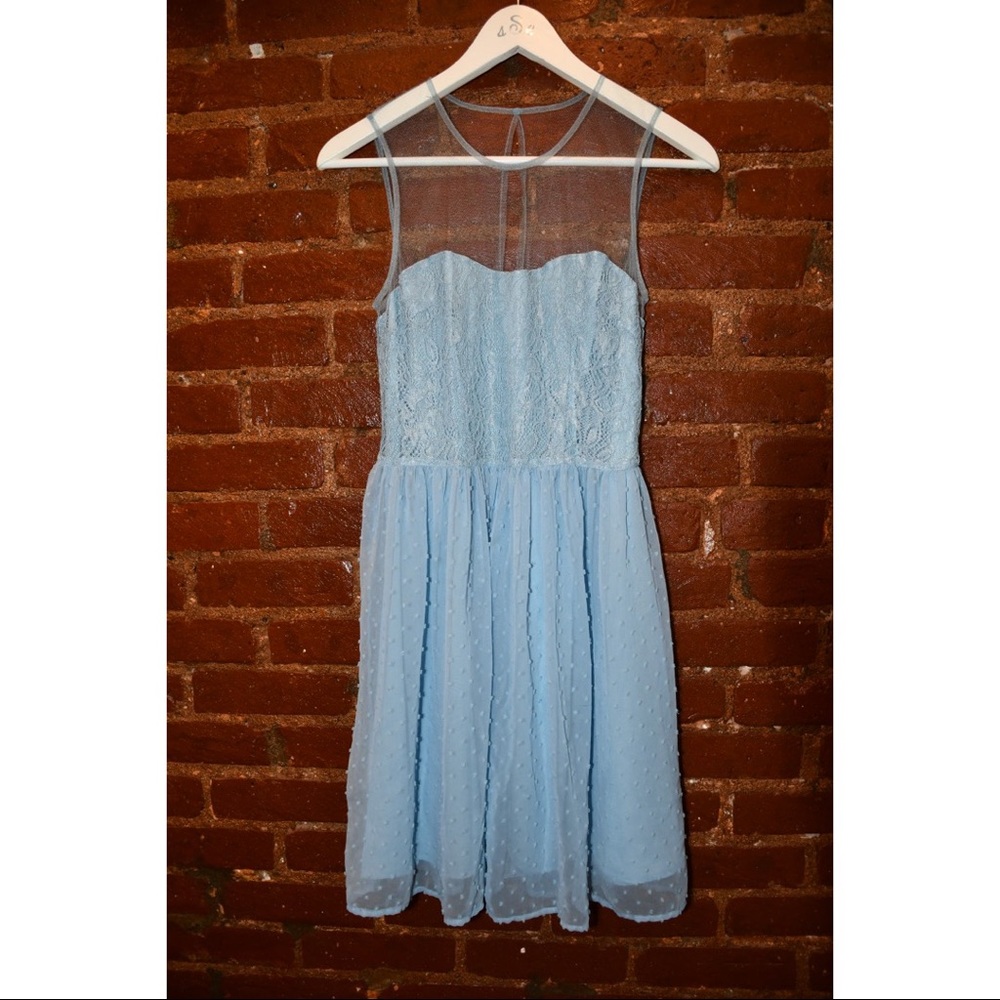 Mixed-Material Vintage-Style Cocktail Dress